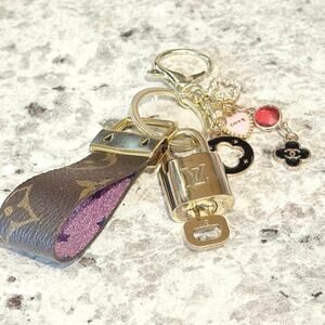 Louis Vuitton Lock & Key Set #311 w/ a Handmade Loop Keychain & Asstd Charms